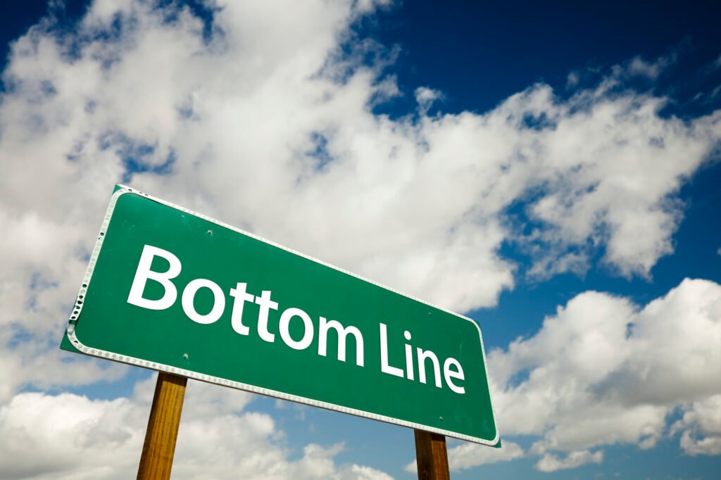 Bottom Line Road Sign