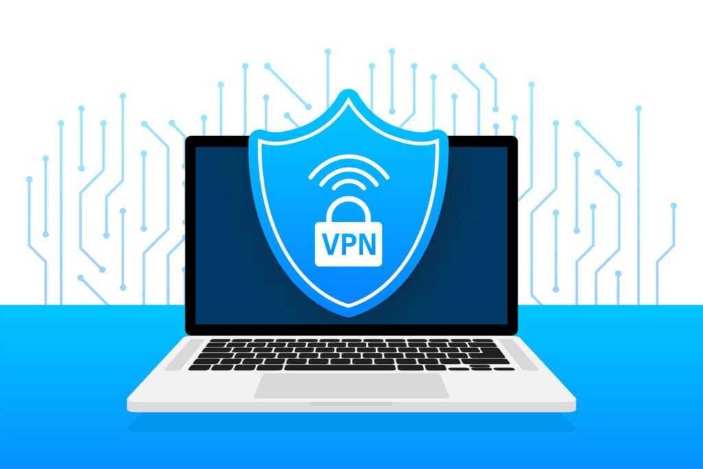 VPN badge on laptop